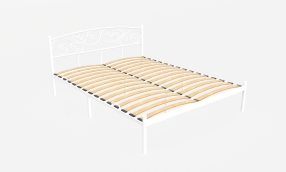 Кровать Лилия Металл, 160х200, Белый муар, Белый муар, 1630