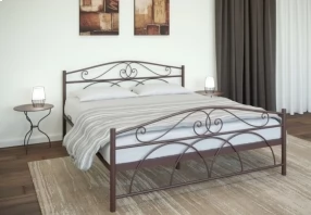 Кровать Морена Металл, 160х200, Коричневый муар, Коричневый муар, 1630
