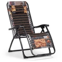 Кресло-шезлонг раскладное, цветное, полоски (мягкий подголовник, сетка) maх 100 кг B-11S